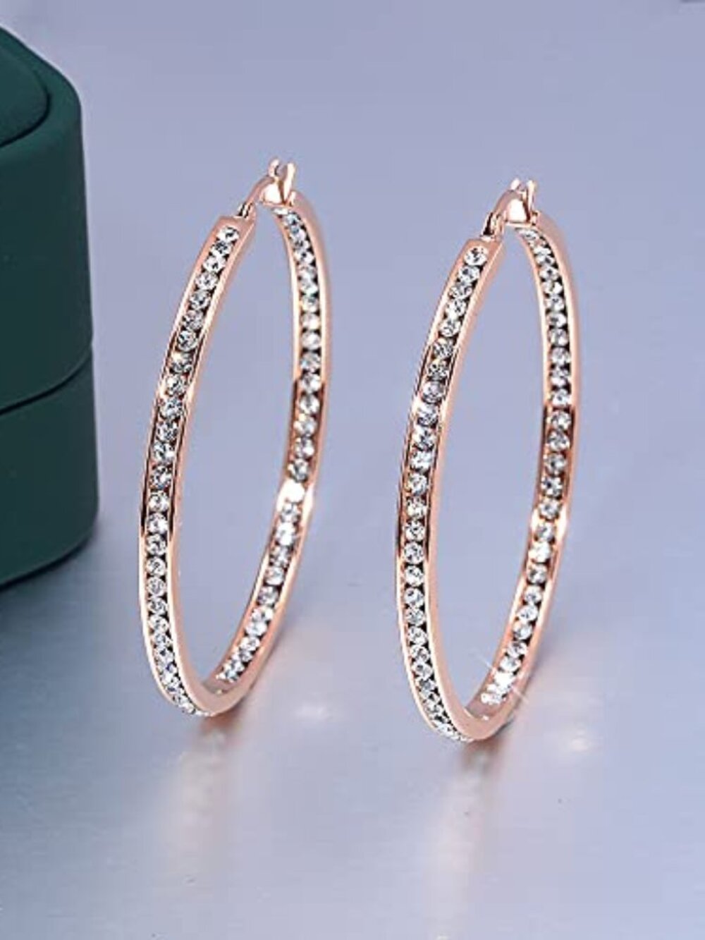 New - Mult-colors Crystal Stainless Steel Hoop Earring for Women Hypoallergenic